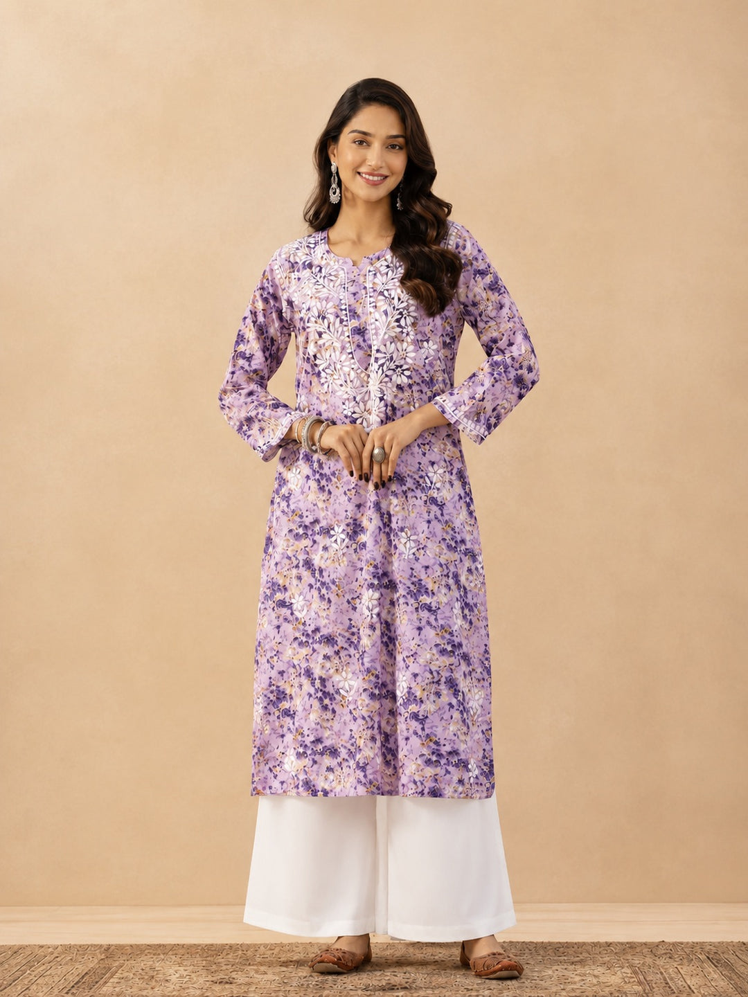 Amaira Mulmul Chikankari Straight Kurta