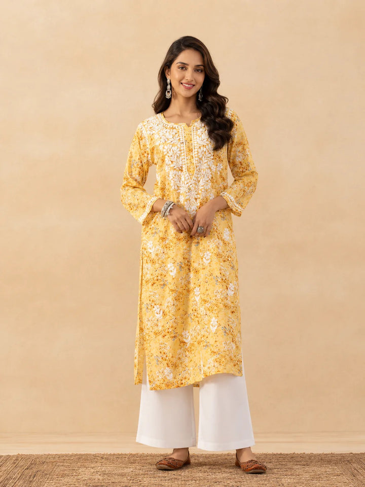 Amaira Mulmul Chikankari Straight Kurta
