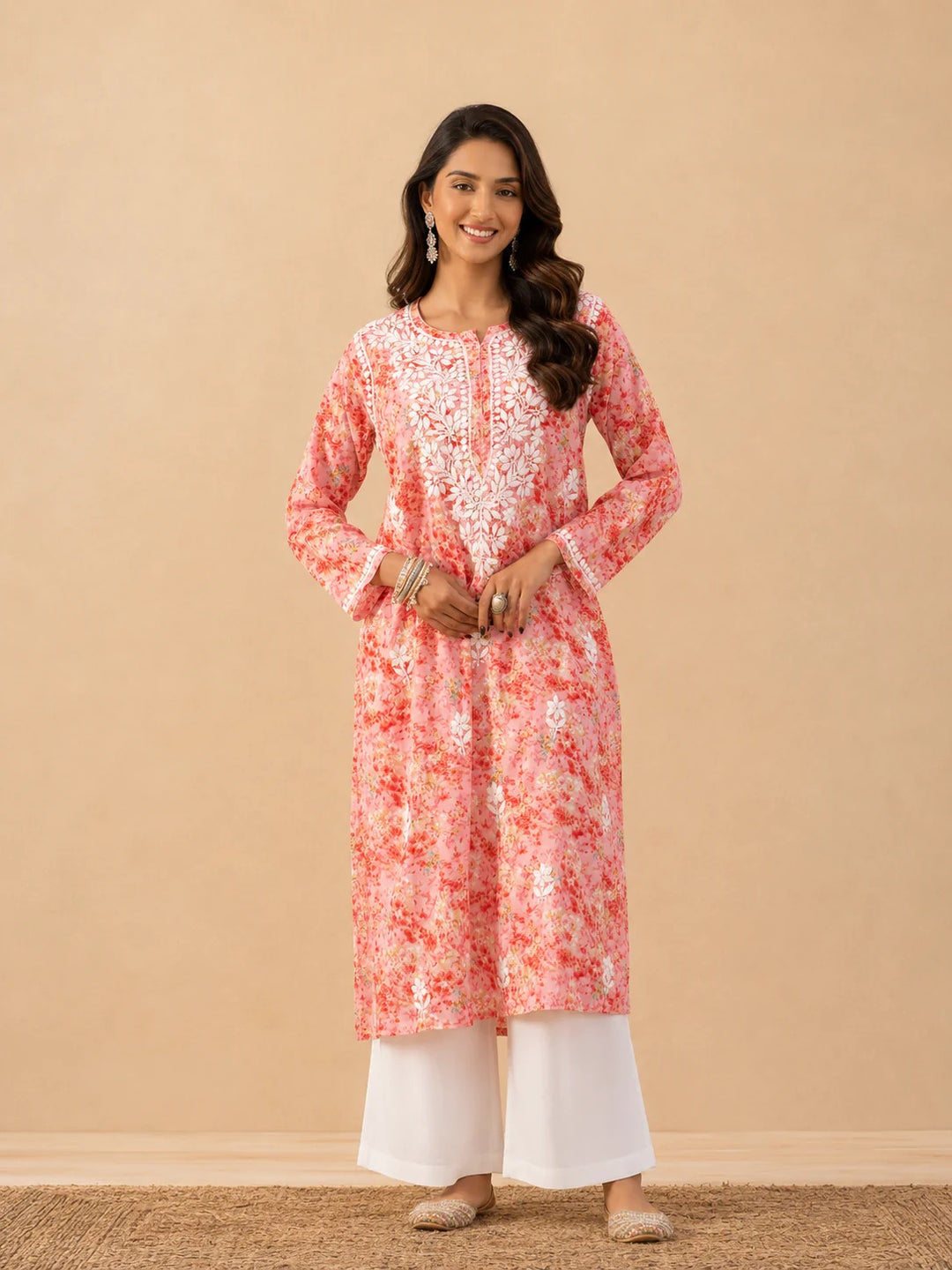 Amaira Mulmul Chikankari Straight Kurta