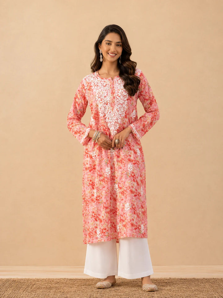 Amaira Mulmul Chikankari Straight Kurta