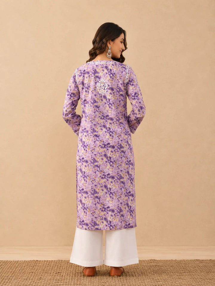 Amaira Mulmul Chikankari Straight Kurta
