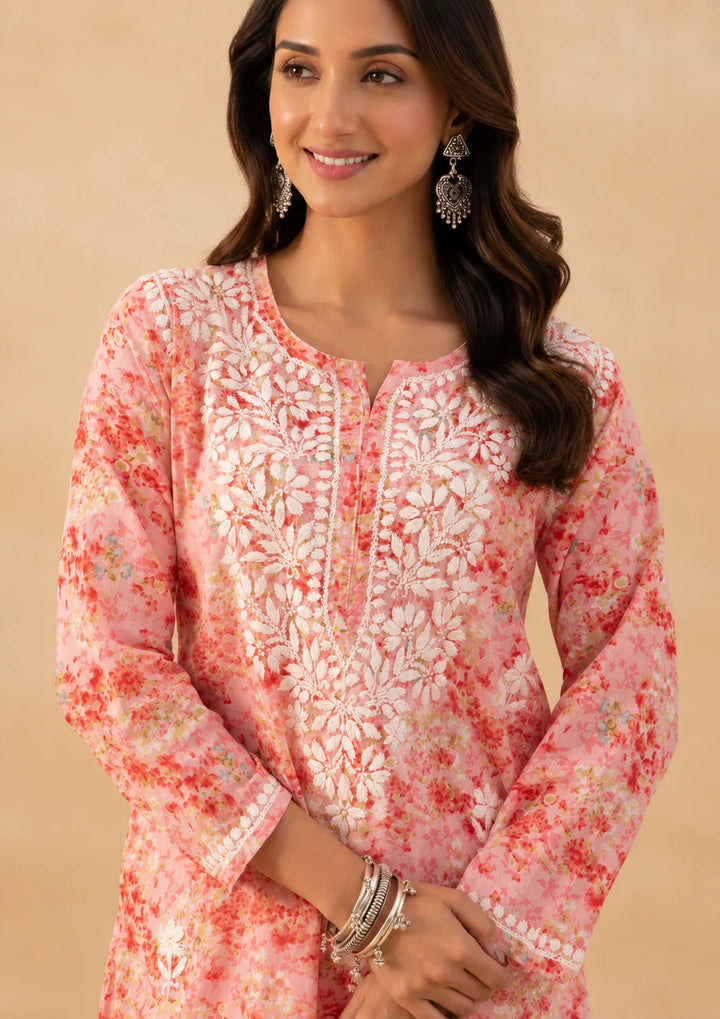Amaira Mulmul Chikankari Straight Kurta