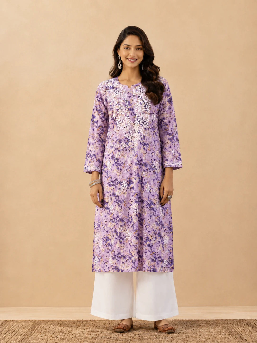 Amaira Mulmul Chikankari Straight Kurta
