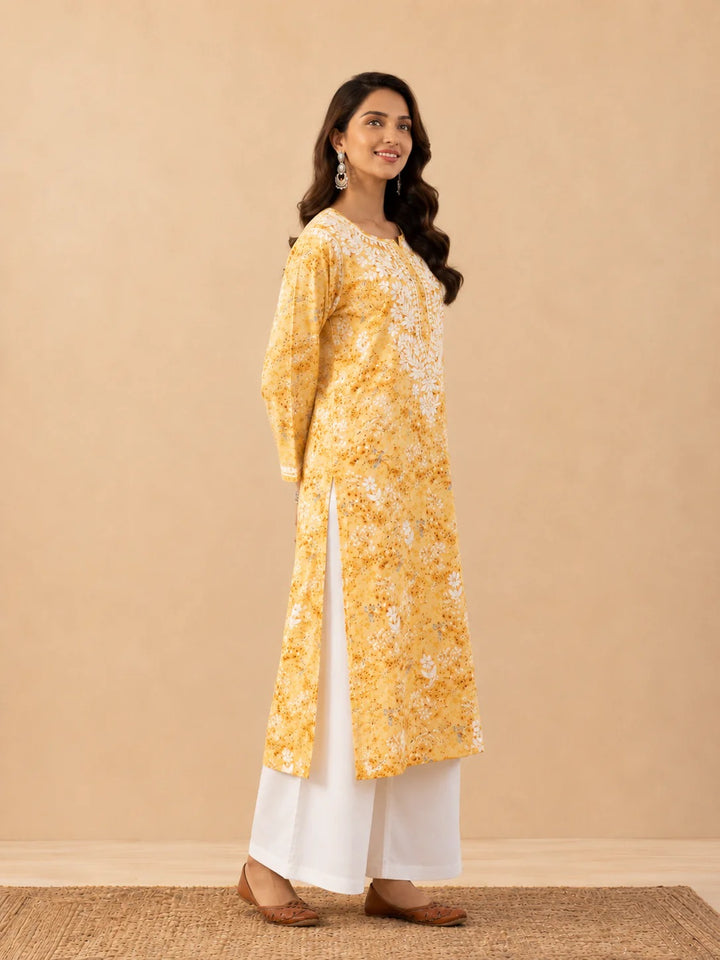 Amaira Mulmul Chikankari Straight Kurta