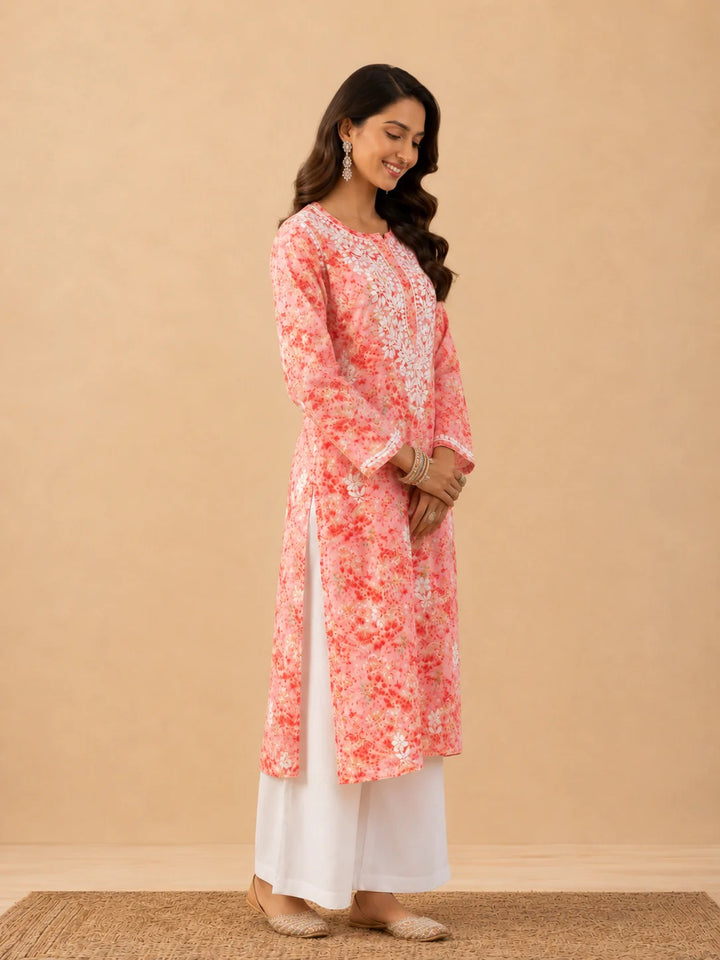 Amaira Mulmul Chikankari Straight Kurta