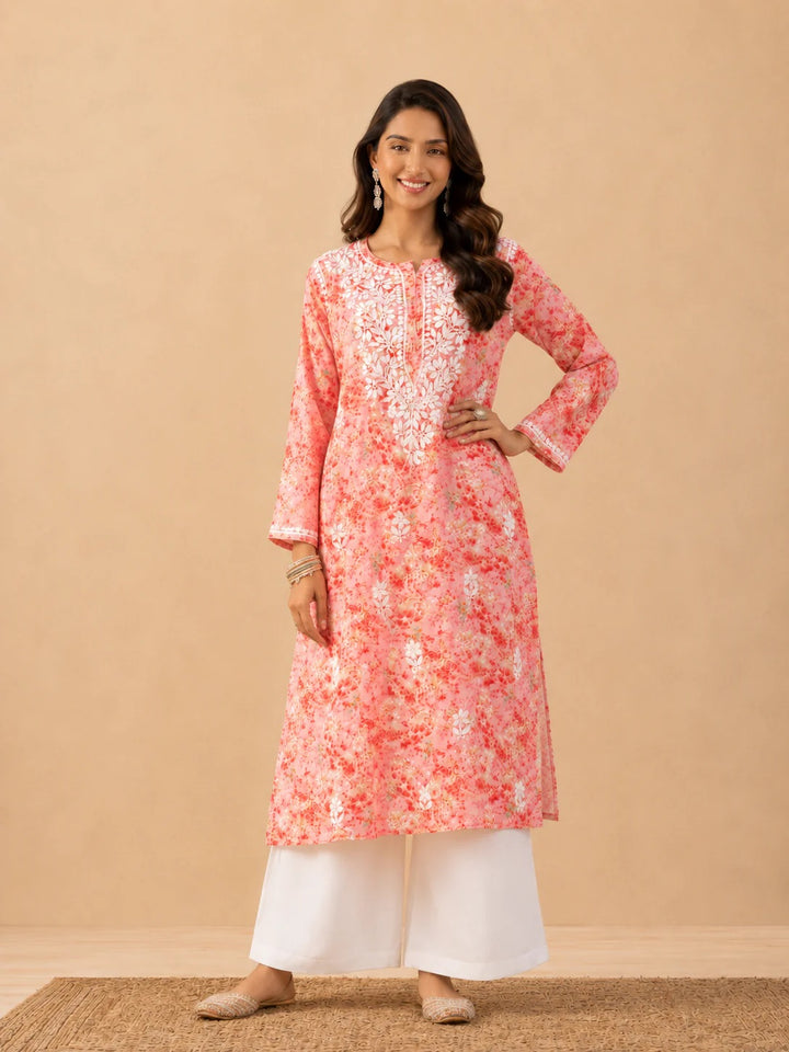 Amaira Mulmul Chikankari Straight Kurta