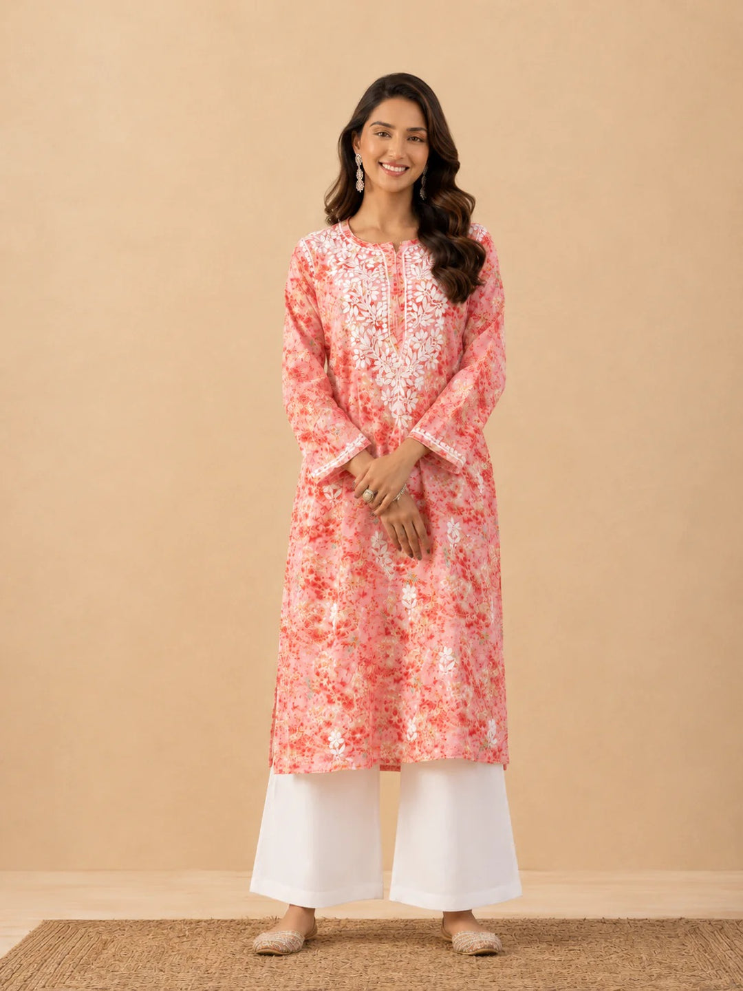 Amaira Mulmul Chikankari Straight Kurta