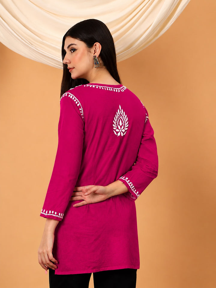Maahi Chikankari Short Cotton Kurti