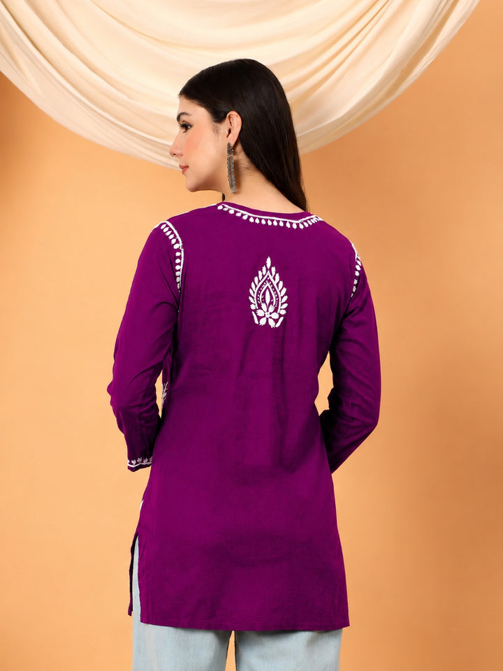 Maahi Chikankari Short Cotton Kurti