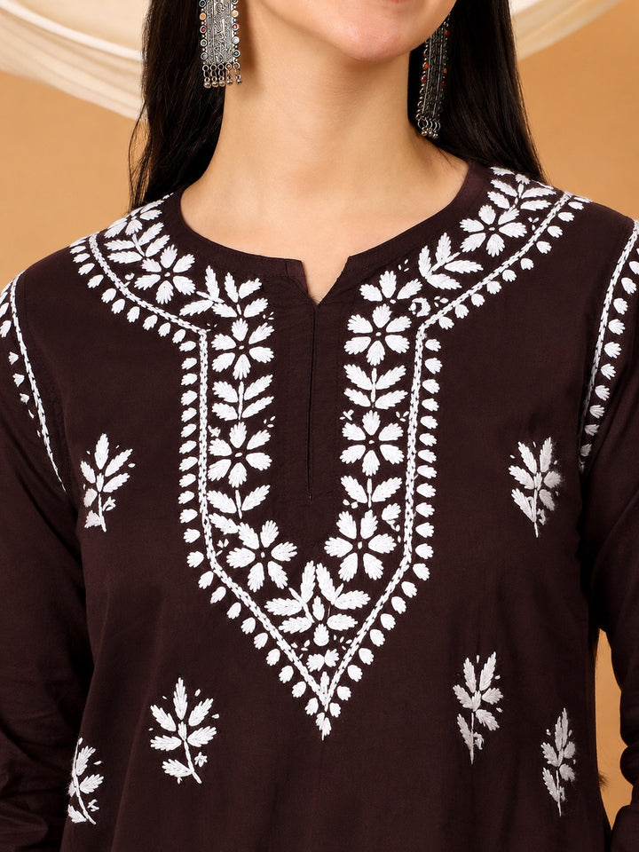 Maahi Chikankari Short Cotton Kurti