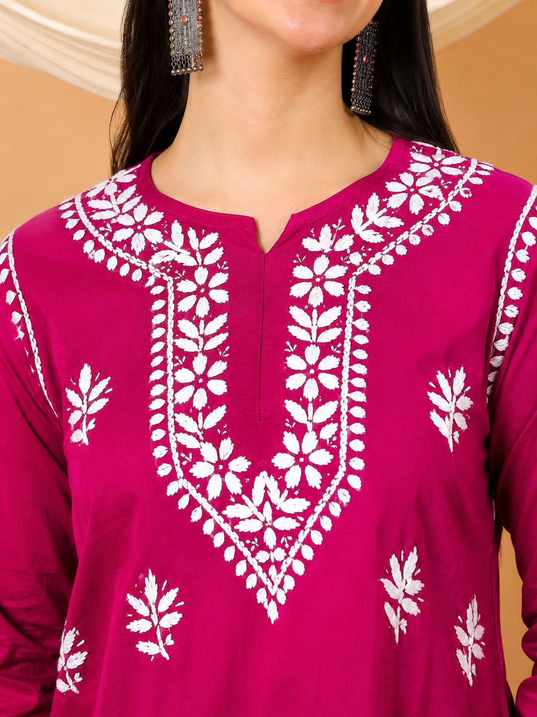 Maahi Chikankari Short Cotton Kurti