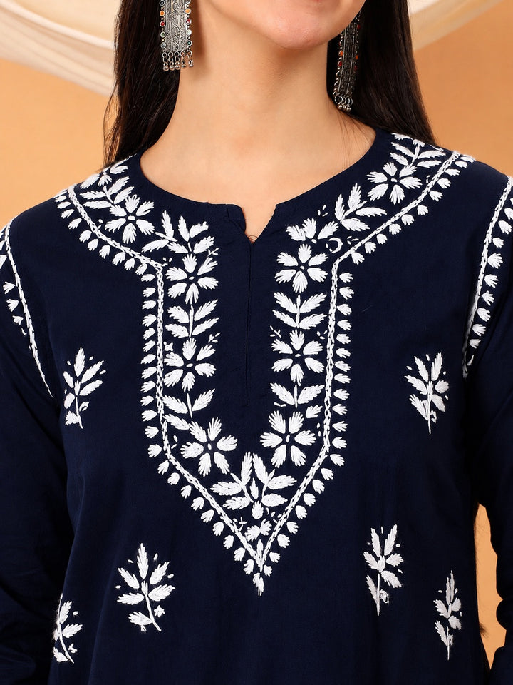 Maahi Chikankari Short Cotton Kurti