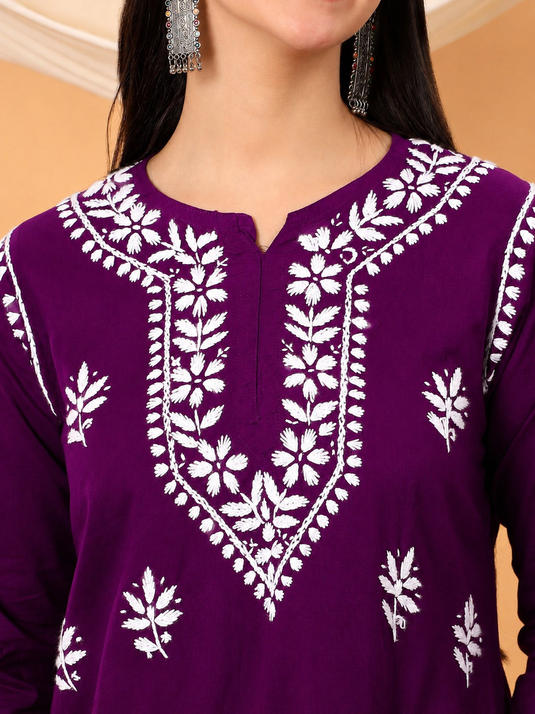 Maahi Chikankari Short Cotton Kurti