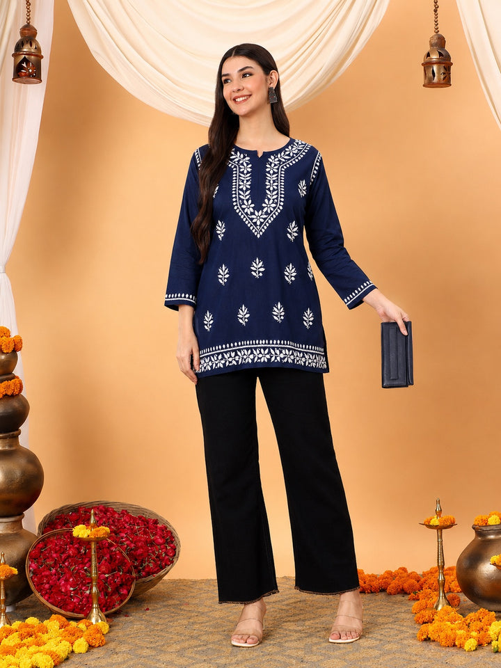 Maahi Chikankari Short Cotton Kurti
