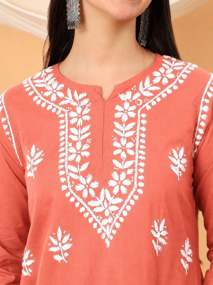 Maahi Chikankari Short Cotton Kurti