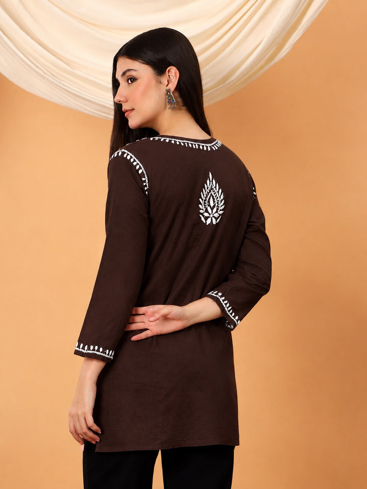 Maahi Chikankari Short Cotton Kurti