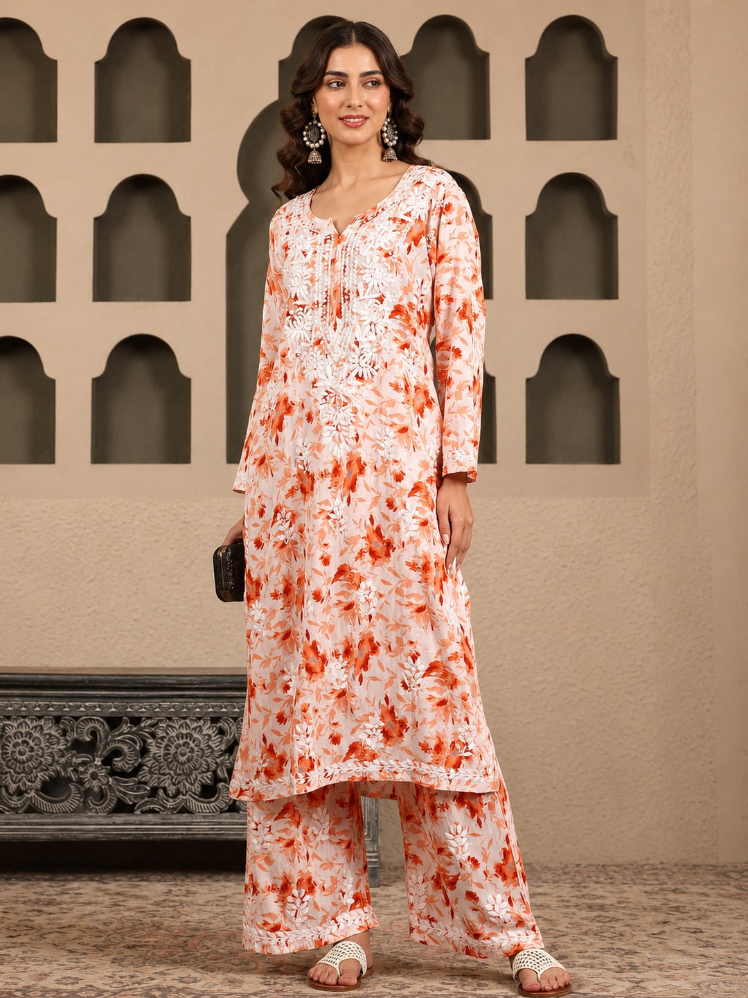Bela Mulmul Chikankari Printed Co-ord Set