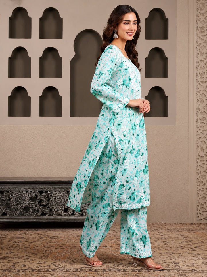 Bela Mulmul Chikankari Printed Co-ord Set