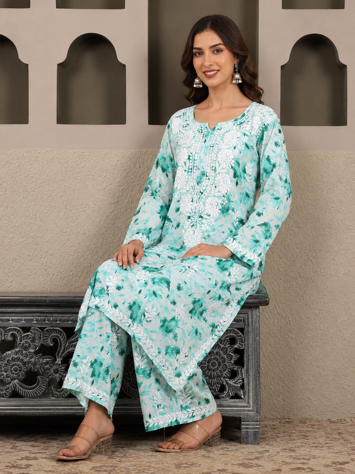 Bela Mulmul Chikankari Printed Co-ord Set