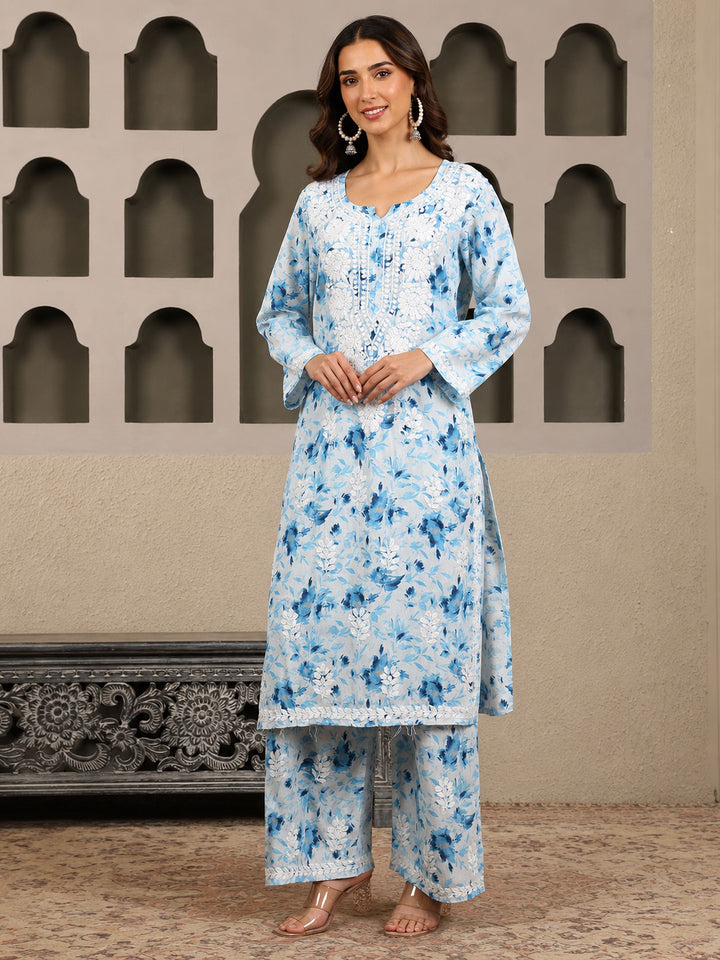 Bela Mulmul Chikankari Printed Co-ord Set
