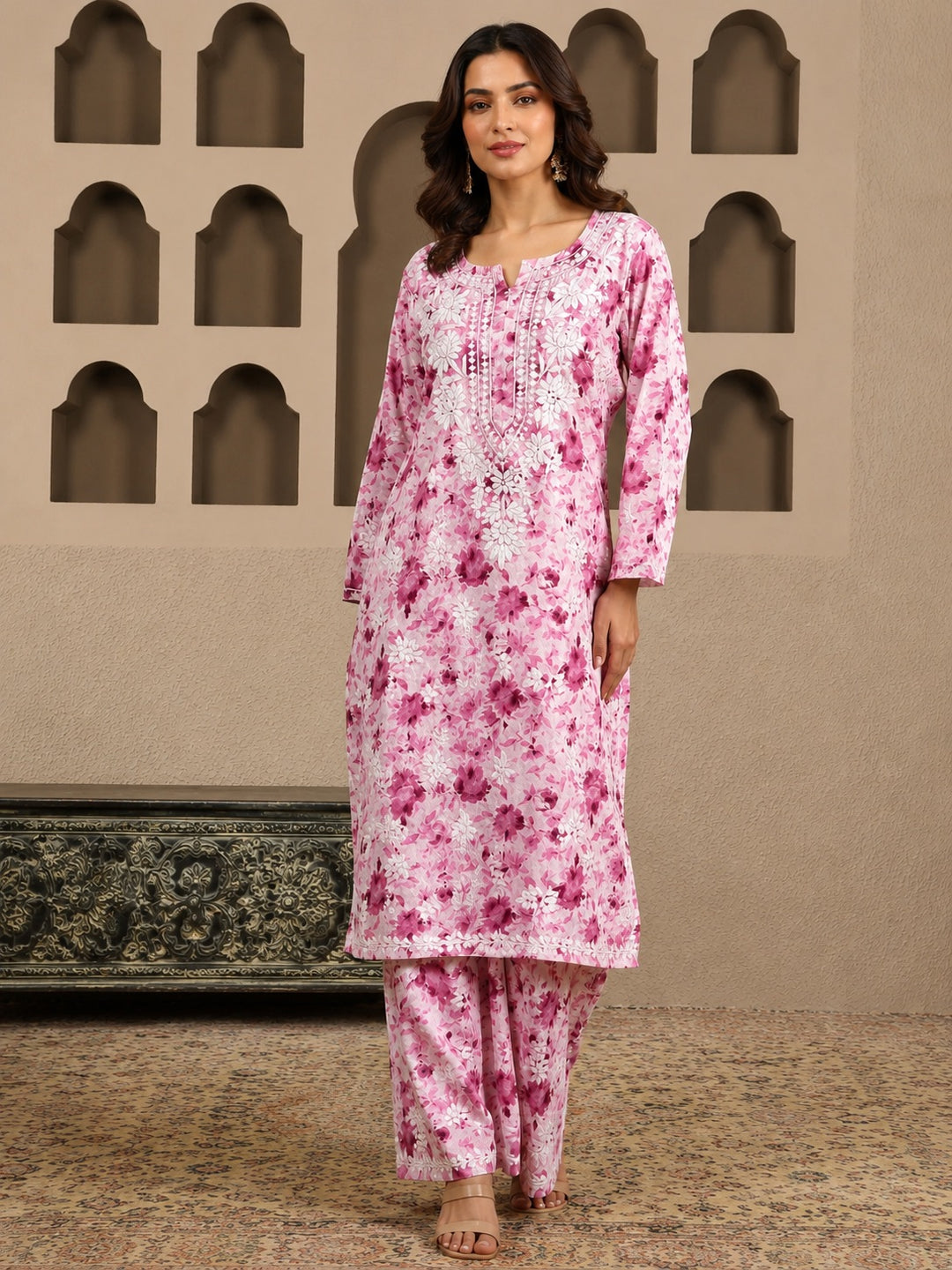 Bela Mulmul Chikankari Printed Co-ord Set