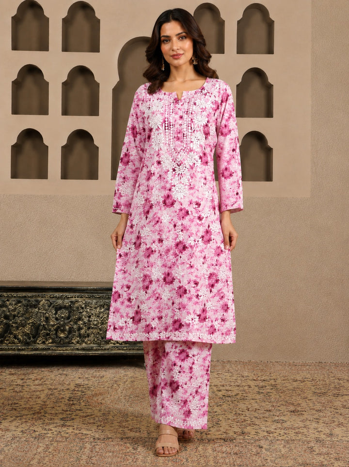 Bela Mulmul Chikankari Printed Co-ord Set