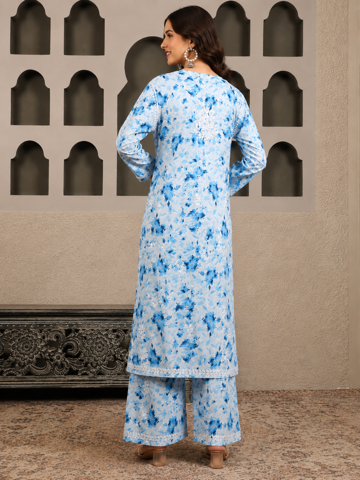 Bela Mulmul Chikankari Printed Co-ord Set