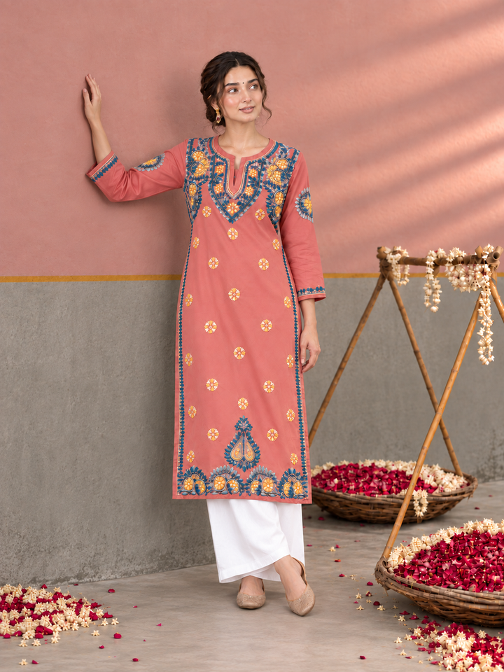 Astha Rayon Chikankari Straight Kurta