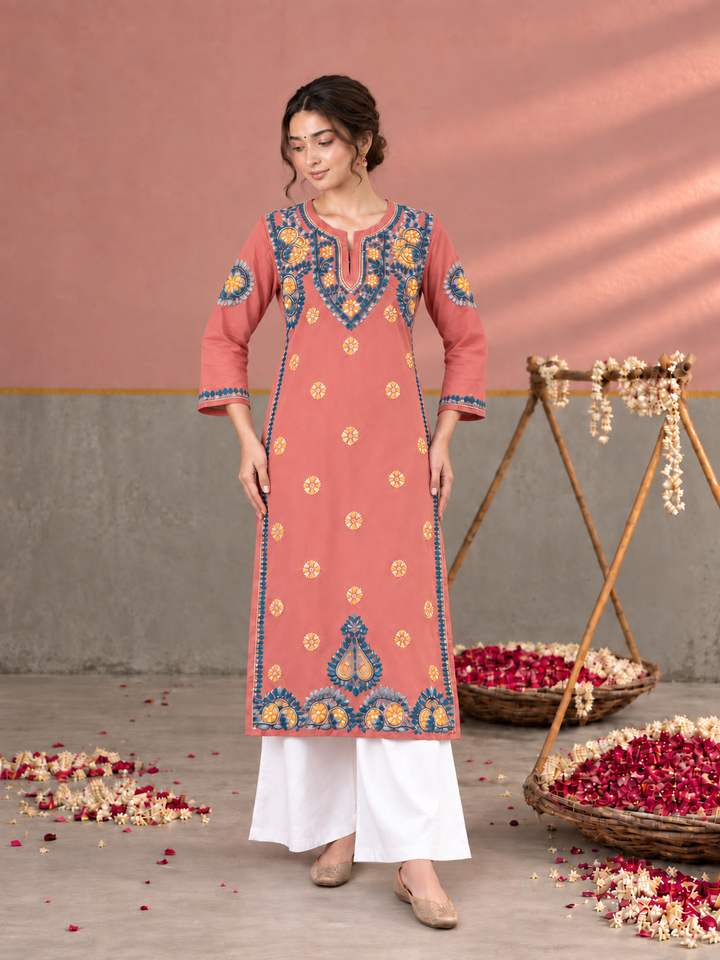 Astha Rayon Chikankari Straight Kurta