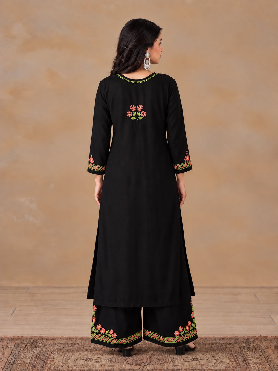 Hina Rayon Chikankari Rose Co-ord Set