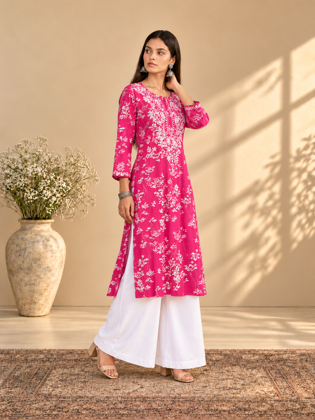 Zainab Chikankari Mulmul Straight Kurta