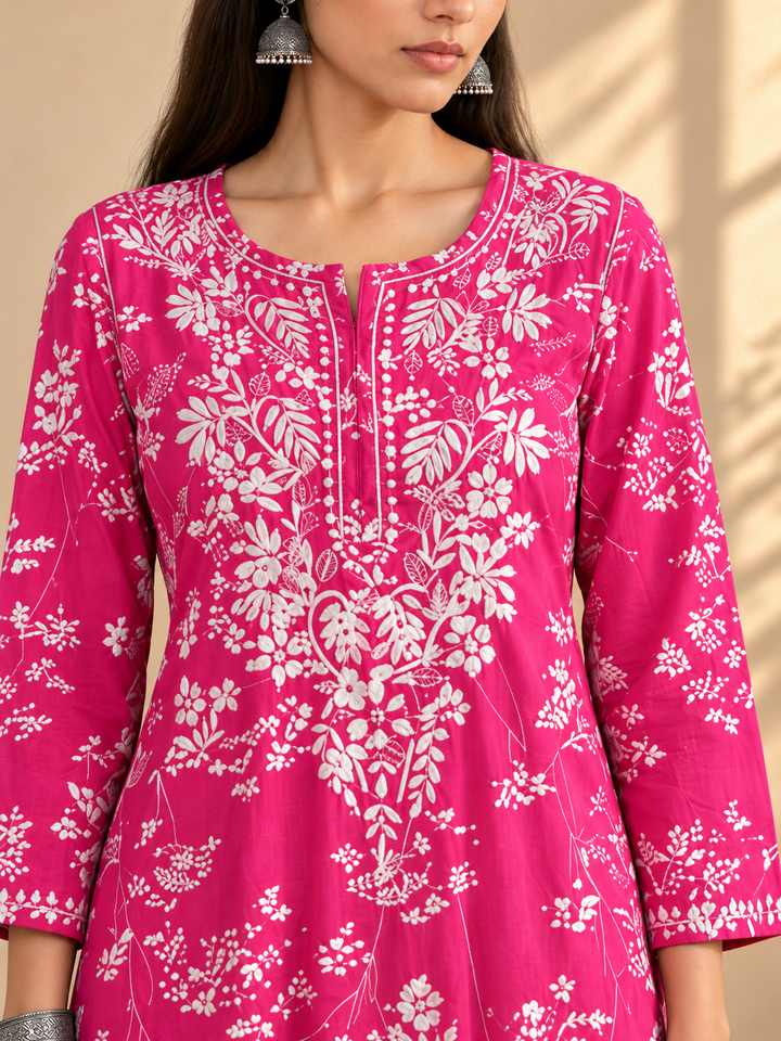 Zainab Chikankari Mulmul Straight Kurta