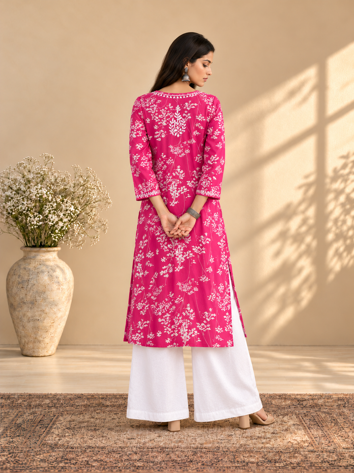 Zainab Chikankari Mulmul Straight Kurta