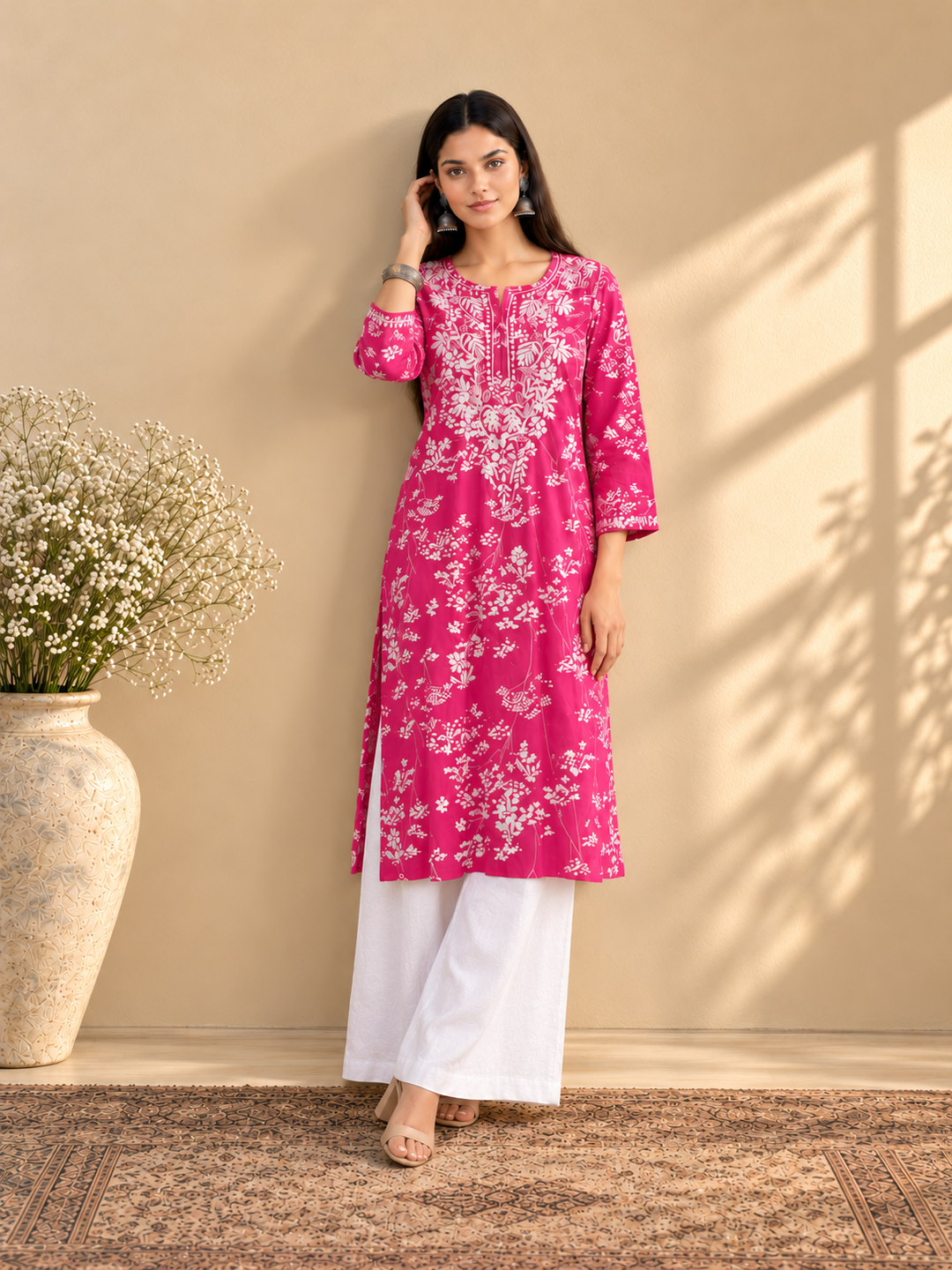 Zainab Chikankari Mulmul Straight Kurta