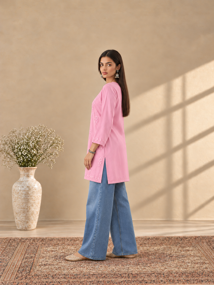 Akira Rayon Short Chikankari Kurti for Women
