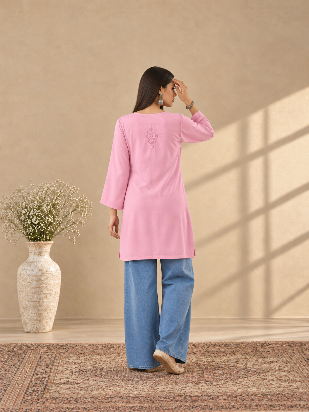 Akira Rayon Short Chikankari Kurti for Women
