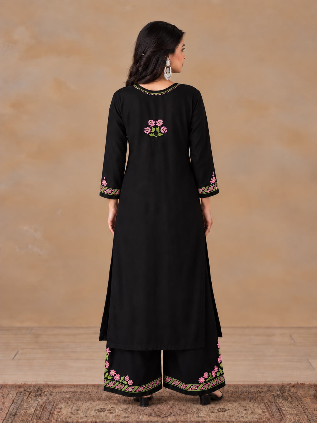 Hina Rayon Chikankari Rose Co-ord Set