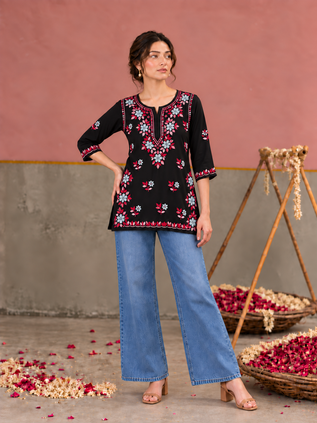 Miraya Chikankari Rayon Short Kurti