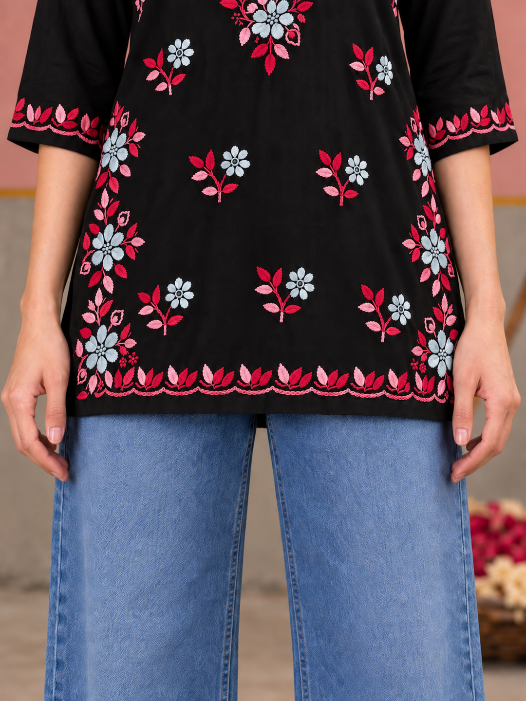 Miraya Chikankari Rayon Short Kurti
