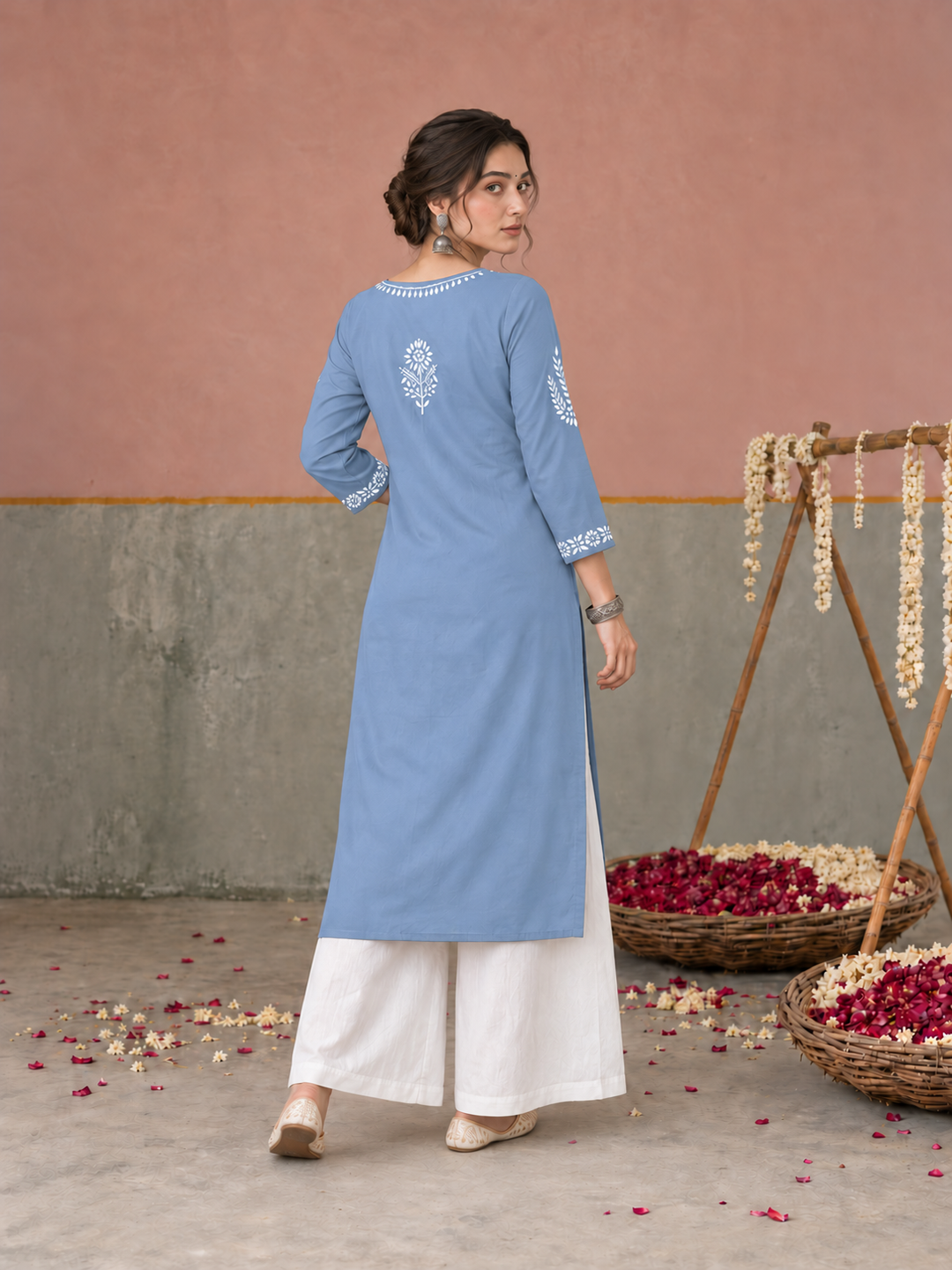 Vamika Chikankari Rayon Straight Kurta