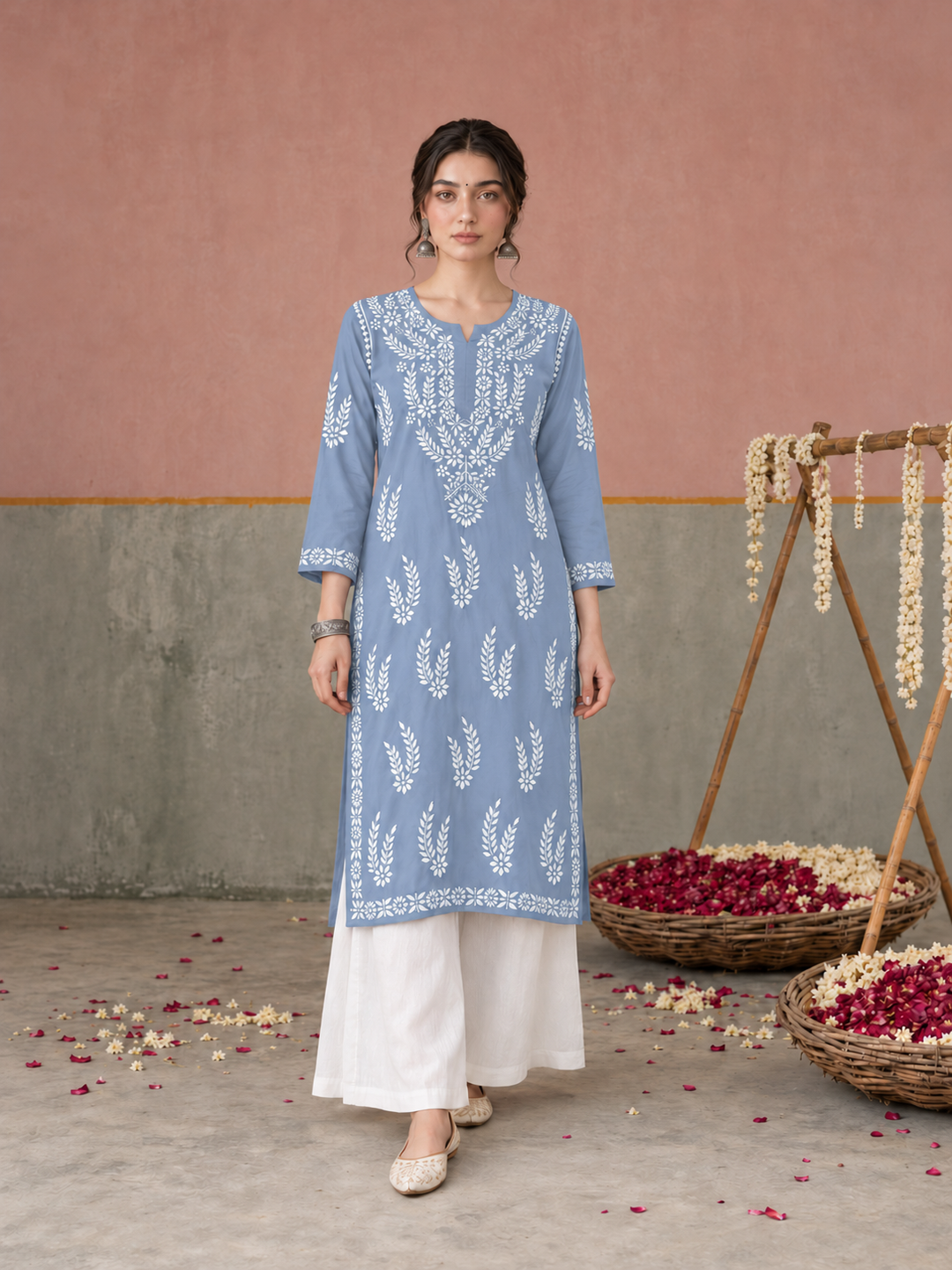 Vamika Chikankari Rayon Straight Kurta