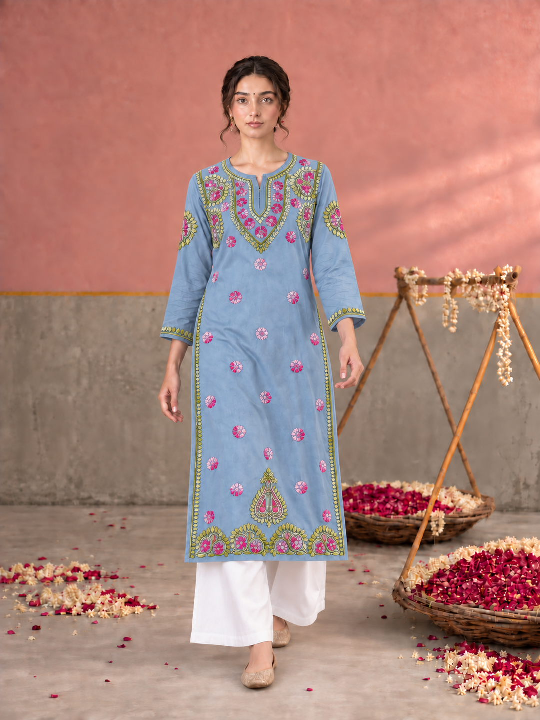 Astha Rayon Chikankari Straight Kurta