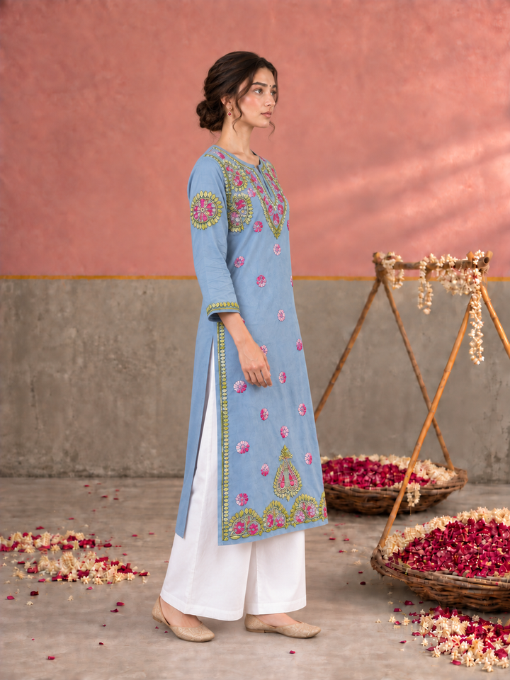 Astha Rayon Chikankari Straight Kurta