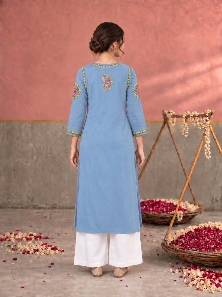 Astha Rayon Chikankari Straight Kurta