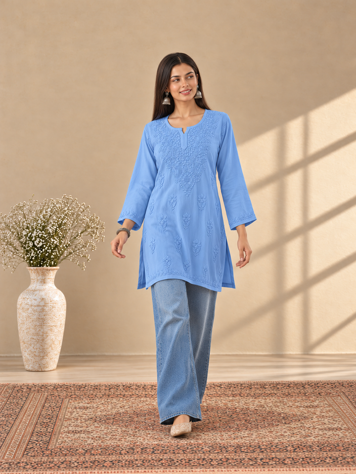 Akira Rayon Short Chikankari Kurti for Women