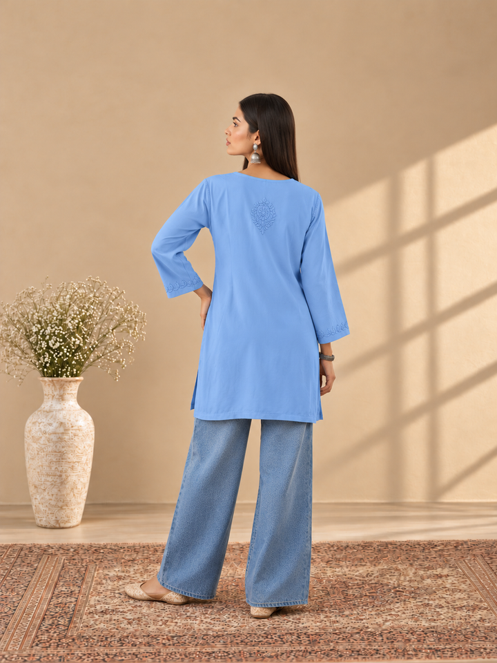 Akira Rayon Short Chikankari Kurti for Women