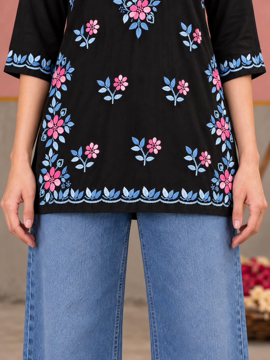 Miraya Chikankari Rayon Short Kurti