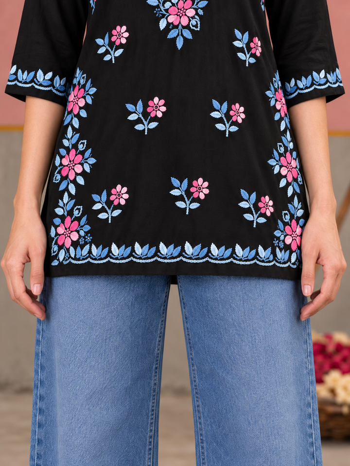 Miraya Chikankari Rayon Short Kurti
