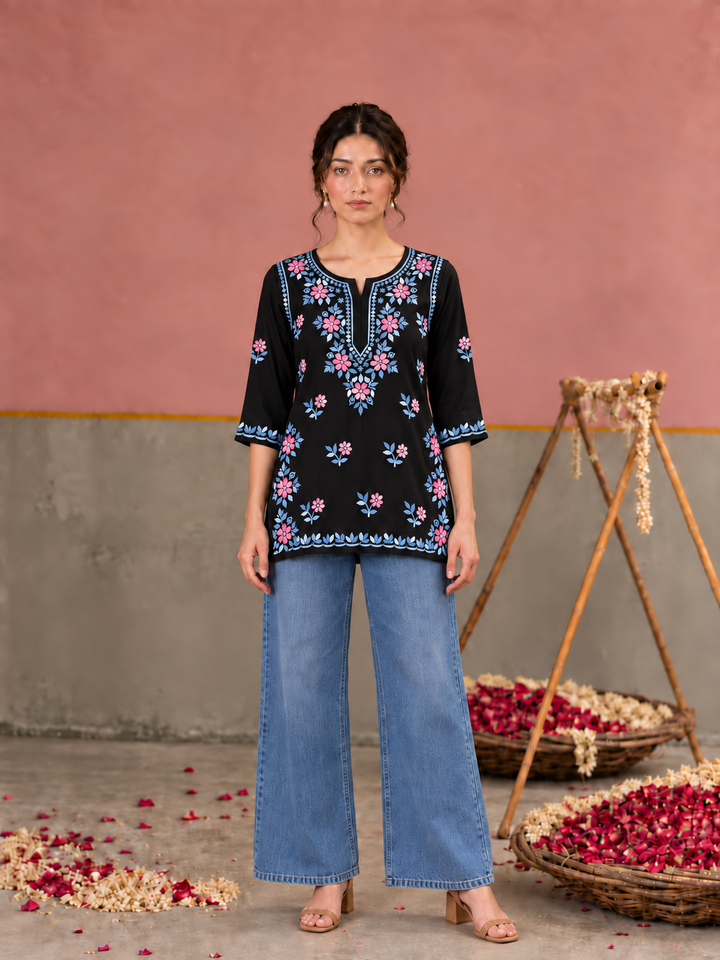 Miraya Chikankari Rayon Short Kurti