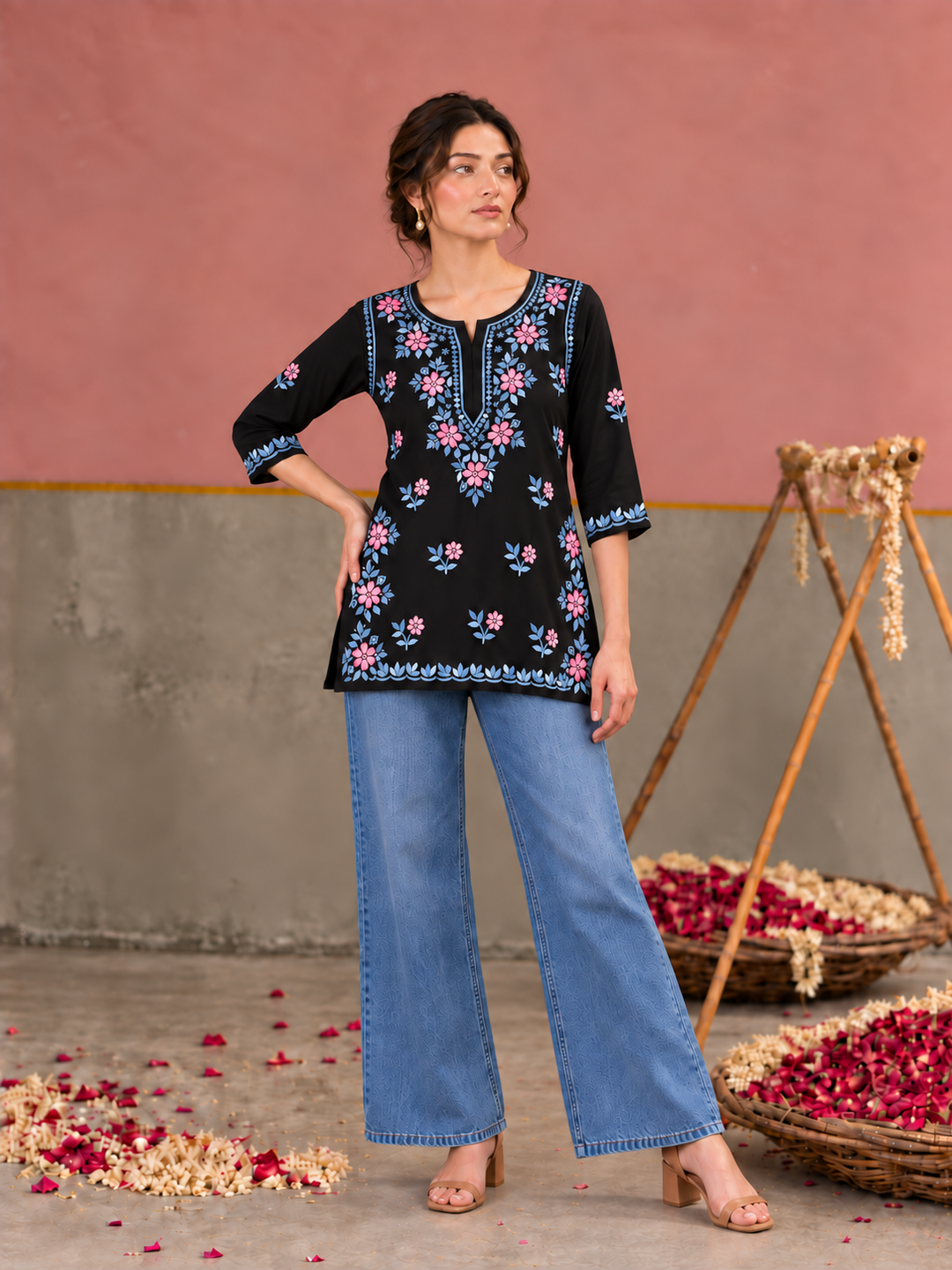 Miraya Chikankari Rayon Short Kurti